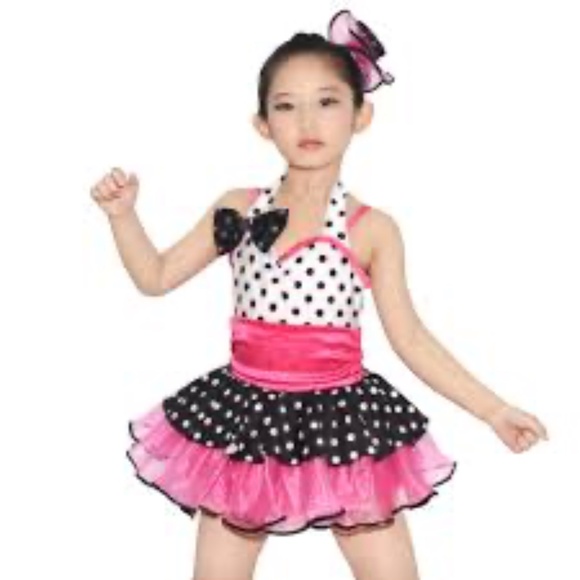 Adorable little girl dance costume dress with hair piece size small - Picture 1 of 10
